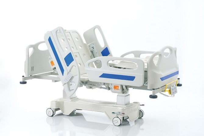 HOSPITAL BED WITH COLUMN MOTORS
